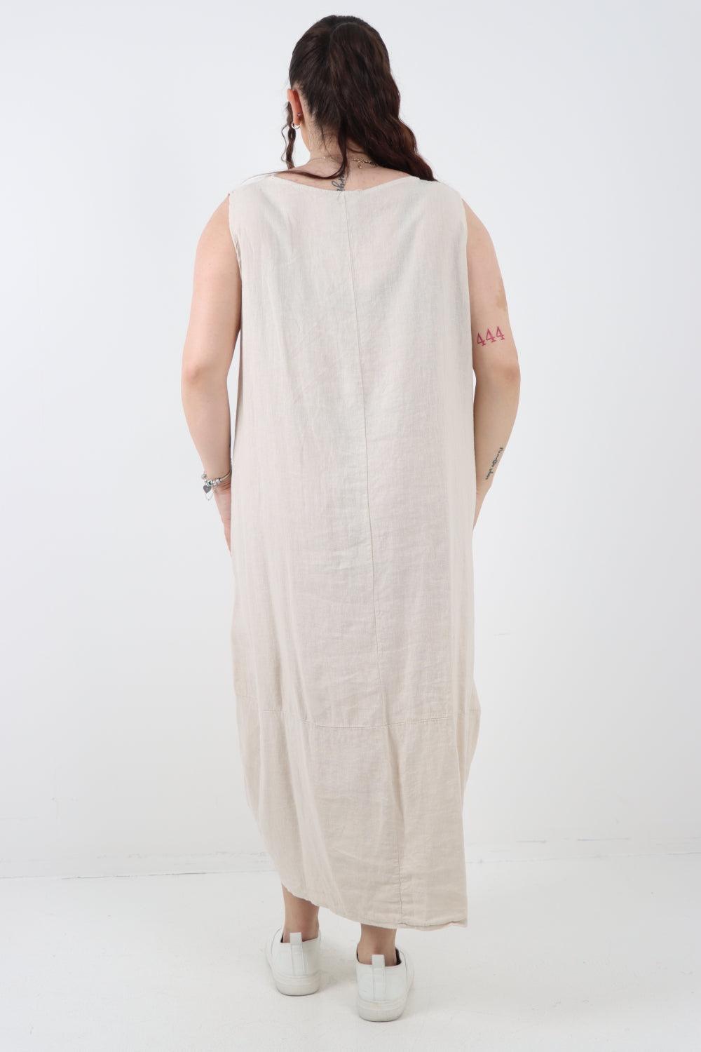 Oversized Blend Pull Tie Cocoon Vest Dress - Lashra Fashion