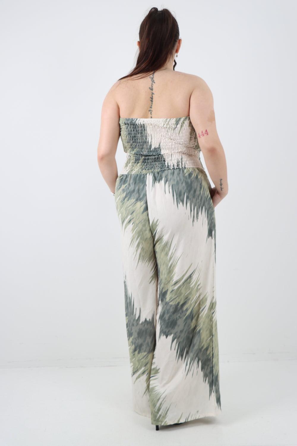 Halter Neck Side Pockets Tie Dye Jumpsuit - Lashra Fashion