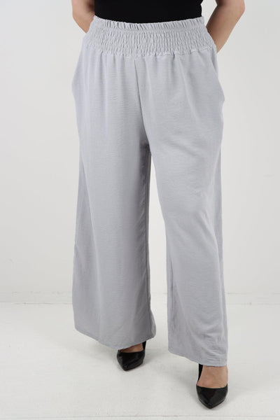 Shirred Waist Side Pockets Trouser - Lashra Fashion