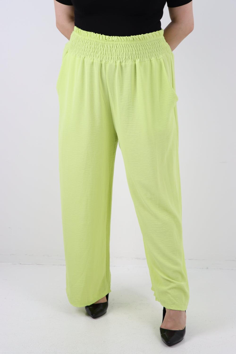 Shirred Waist Side Pockets Trouser - Lashra Fashion