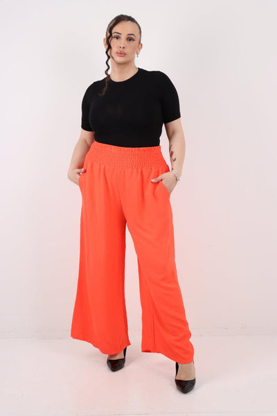 Shirred Waist Side Pockets Trouser - Lashra Fashion