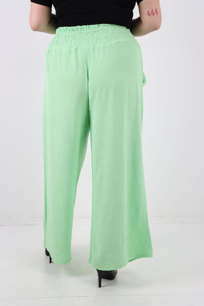 Shirred Waist Side Pockets Trouser - Lashra Fashion