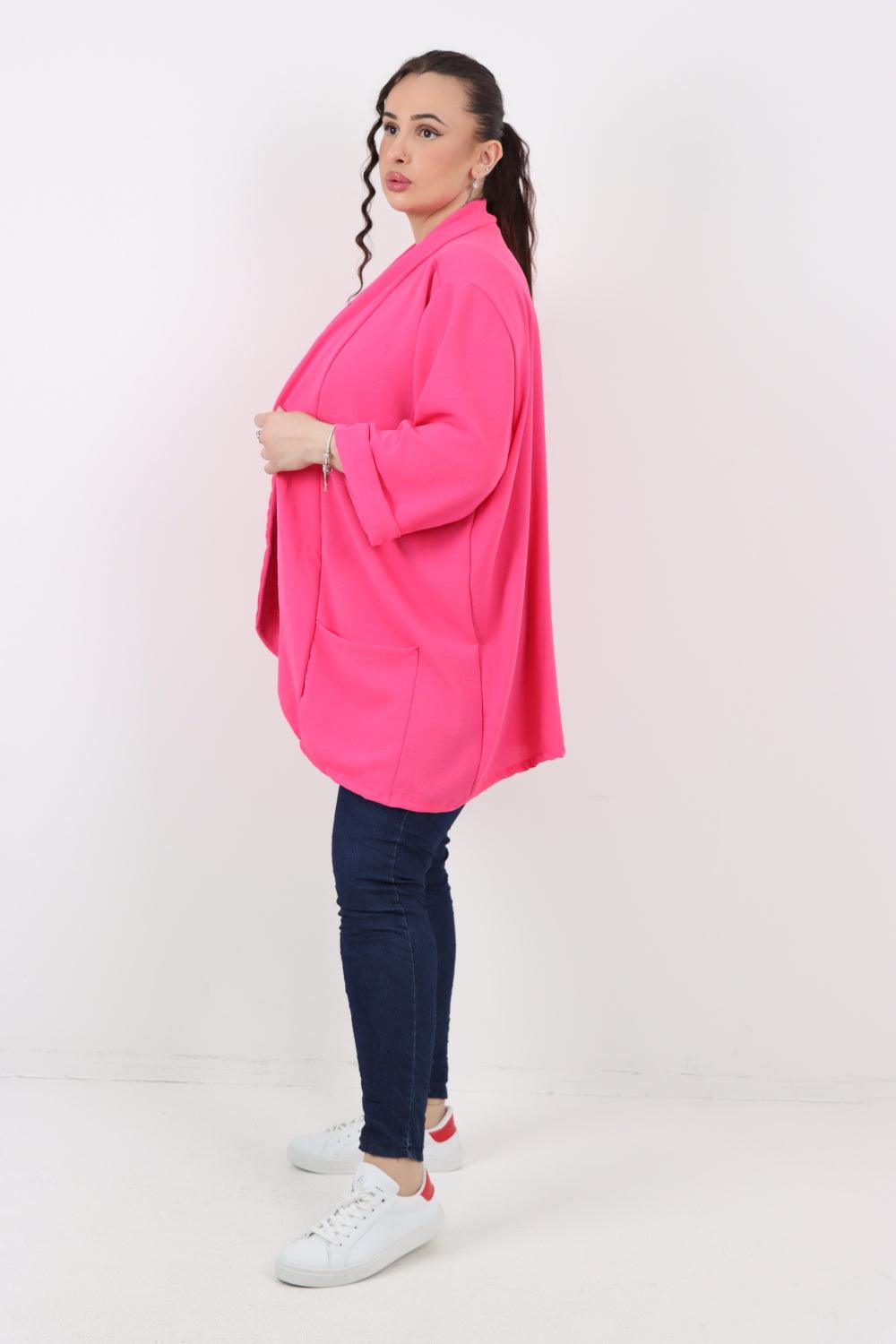 3/4 Sleeve Open Front Lightweight Cardigan - Lashra Fashion