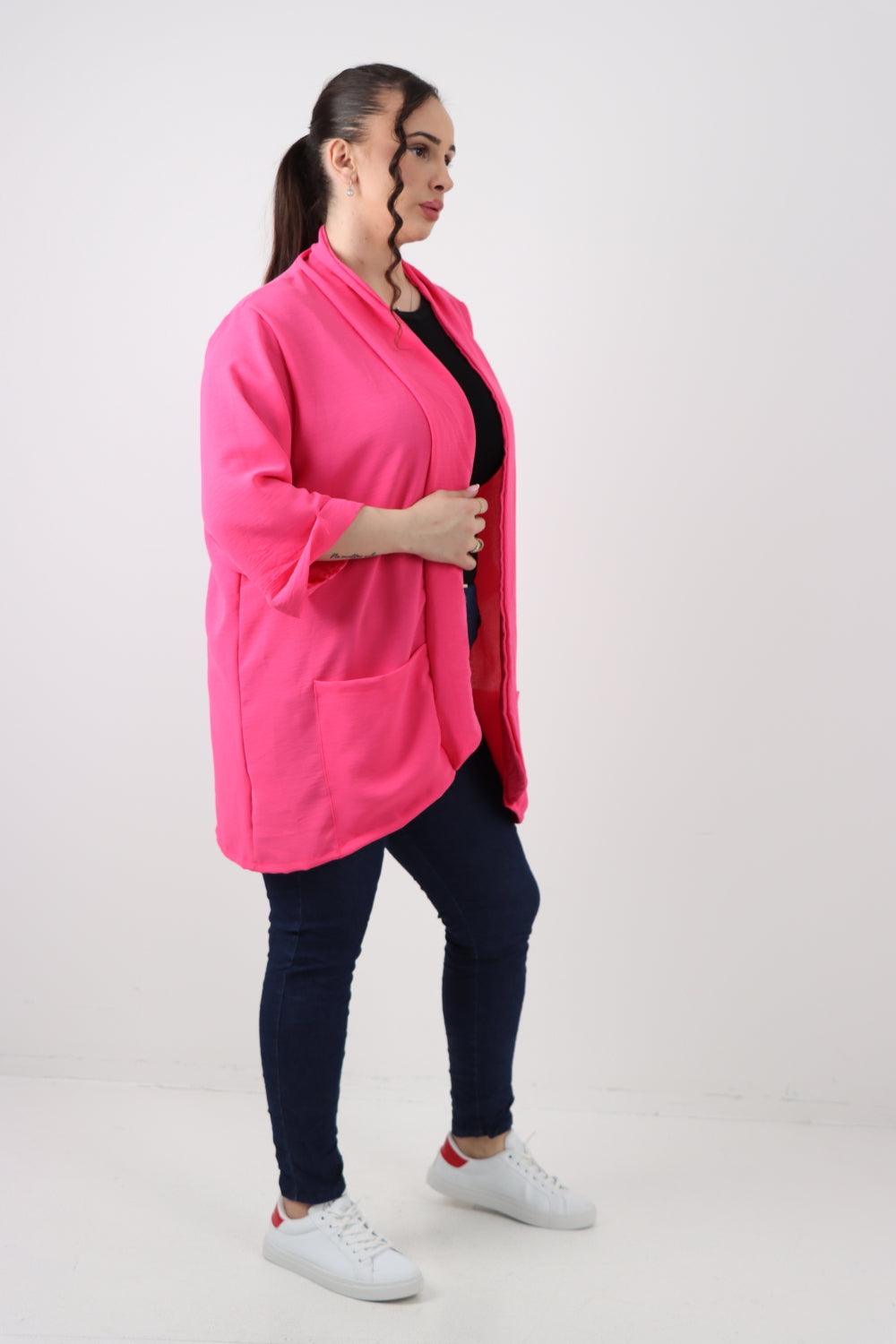 3/4 Sleeve Open Front Lightweight Cardigan - Lashra Fashion