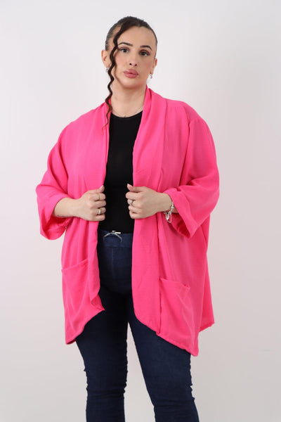 3/4 Sleeve Open Front Lightweight Cardigan - Lashra Fashion