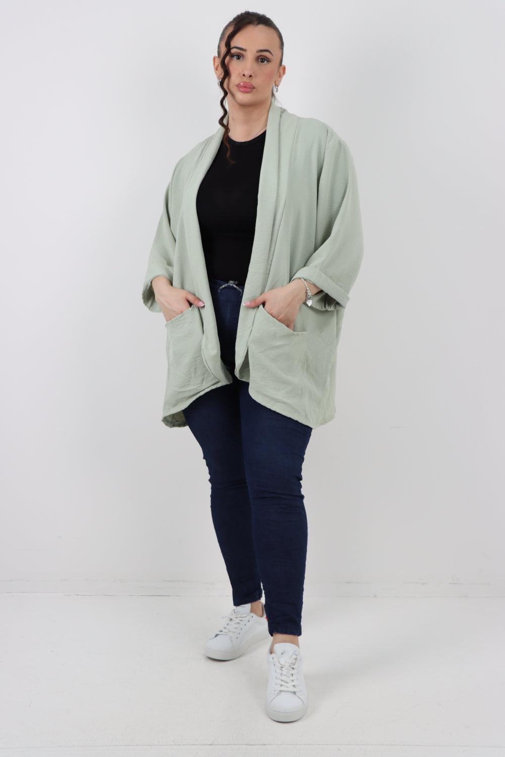 3/4 Sleeve Open Front Lightweight Cardigan - Lashra Fashion