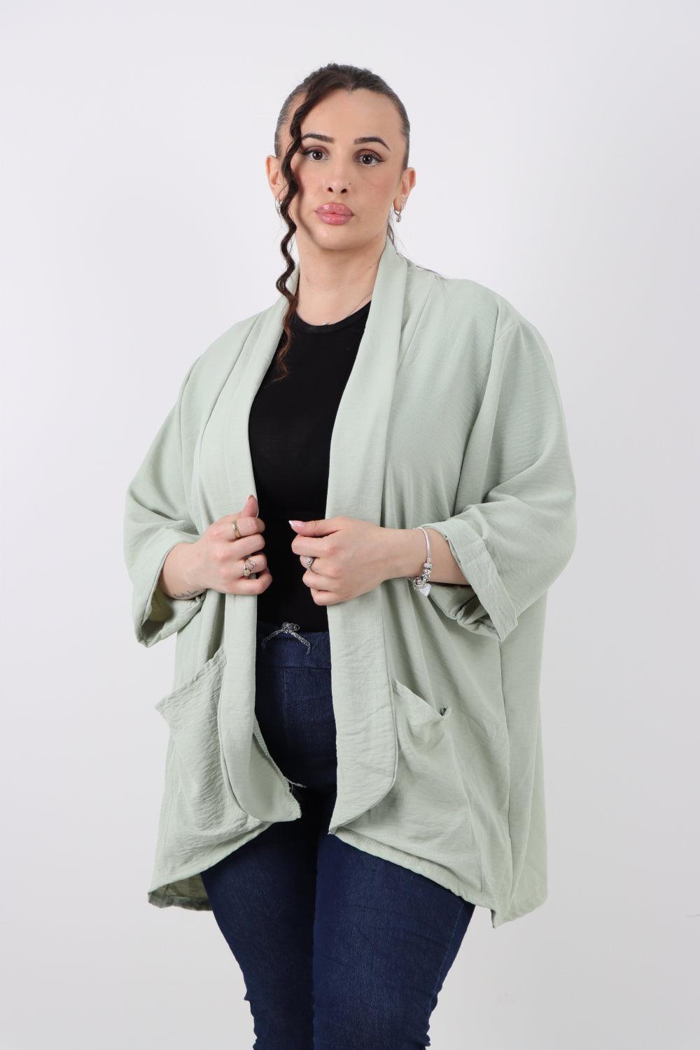 3/4 Sleeve Open Front Lightweight Cardigan - Lashra Fashion