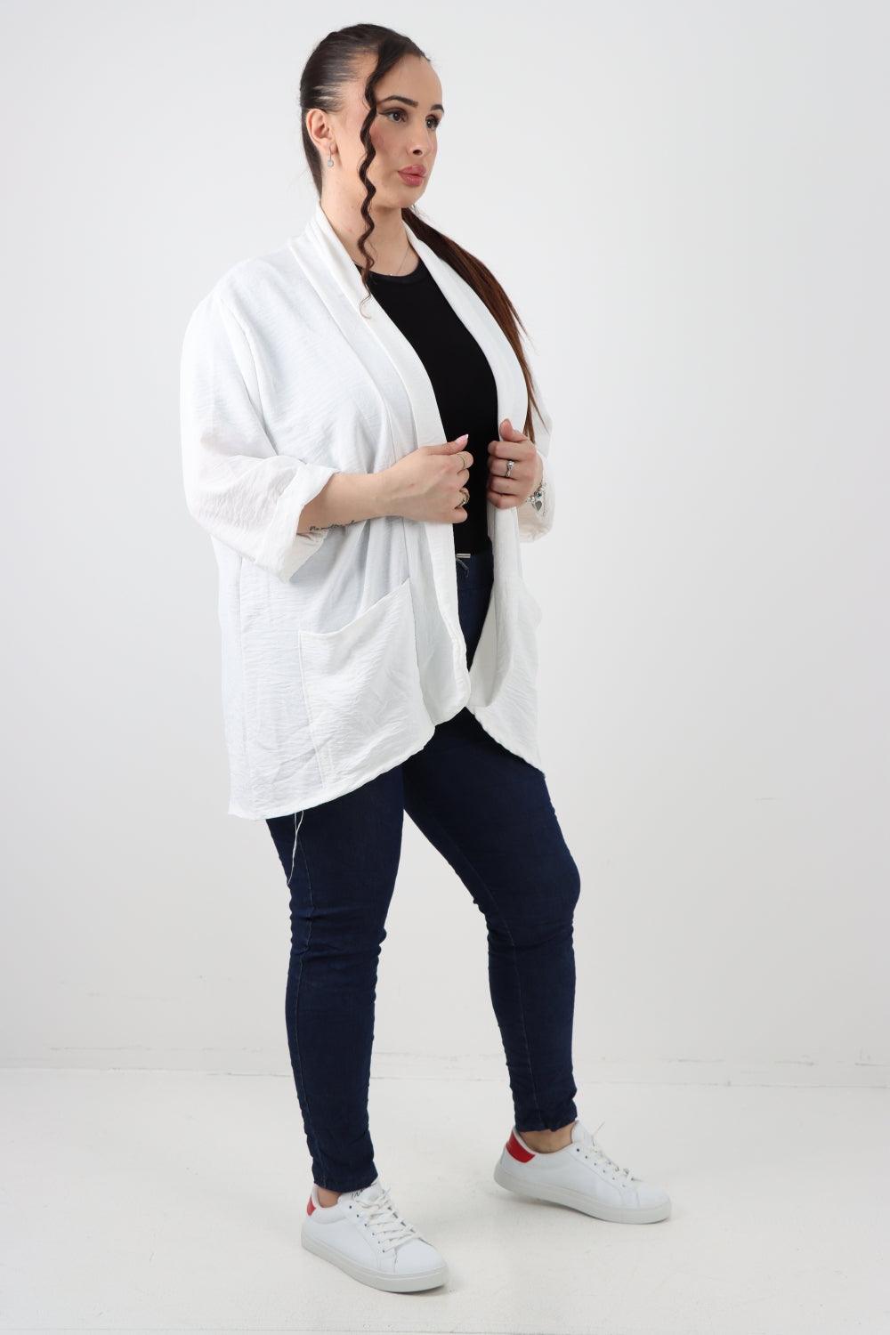 3/4 Sleeve Open Front Lightweight Cardigan - Lashra Fashion