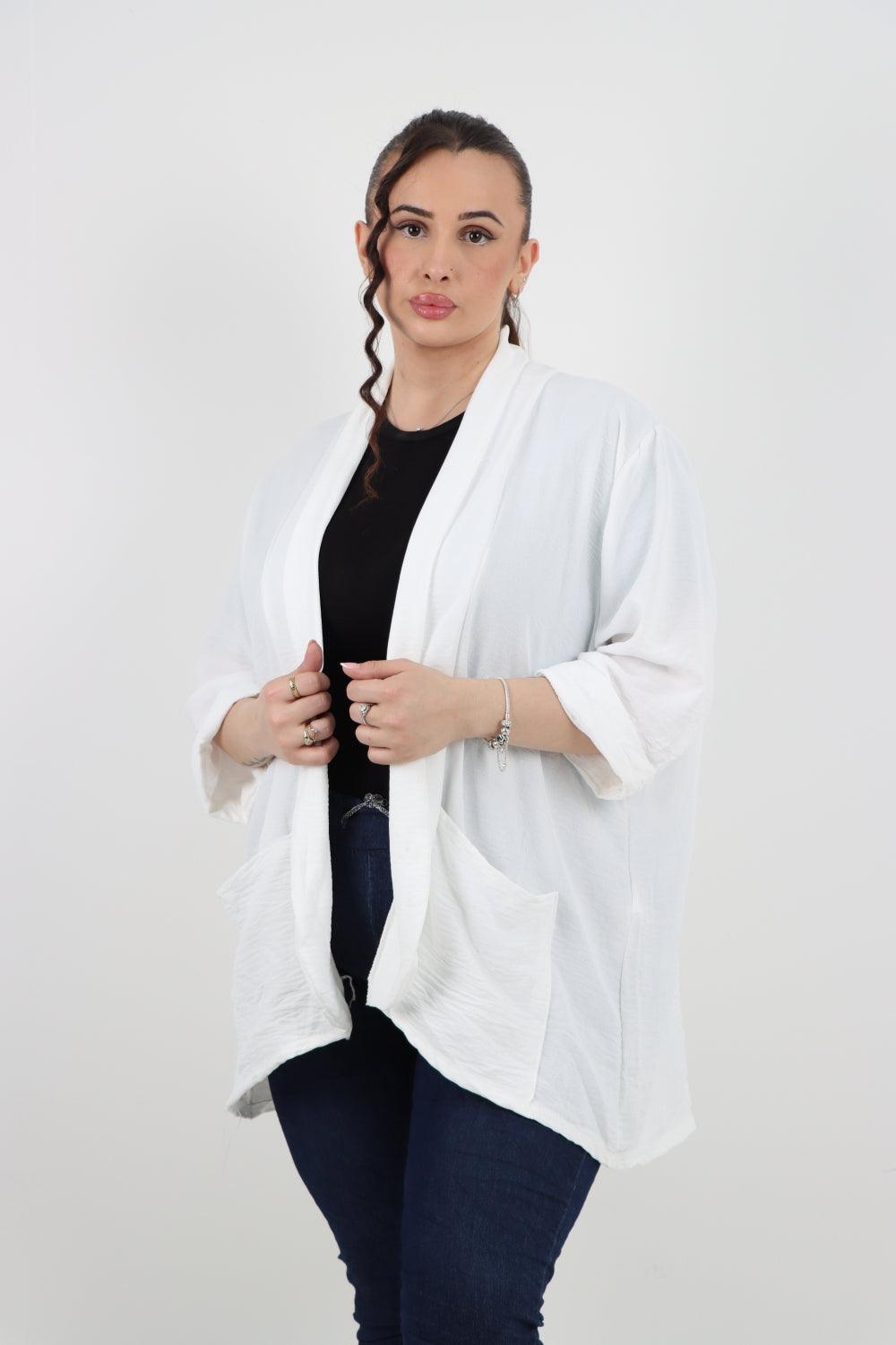 3/4 Sleeve Open Front Lightweight Cardigan - Lashra Fashion