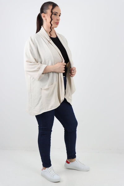 3/4 Sleeve Open Front Lightweight Cardigan - Lashra Fashion