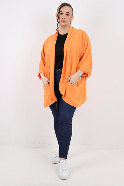 3/4 Sleeve Open Front Lightweight Cardigan - Lashra Fashion