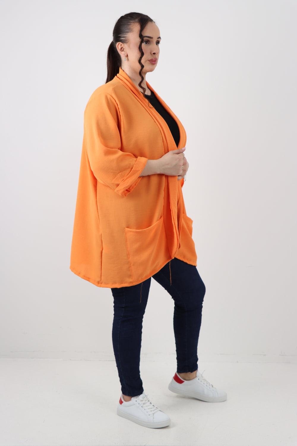 3/4 Sleeve Open Front Lightweight Cardigan - Lashra Fashion