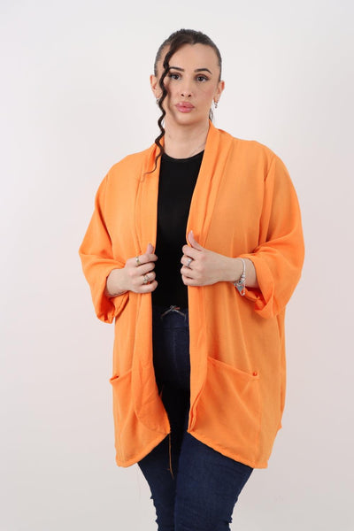 3/4 Sleeve Open Front Lightweight Cardigan - Lashra Fashion