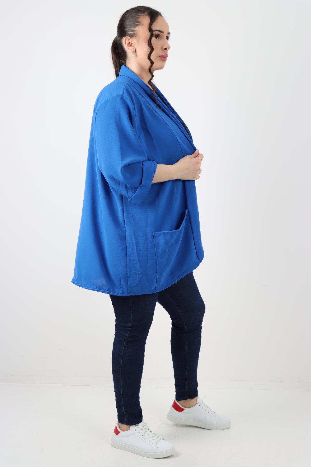 3/4 Sleeve Open Front Lightweight Cardigan - Lashra Fashion