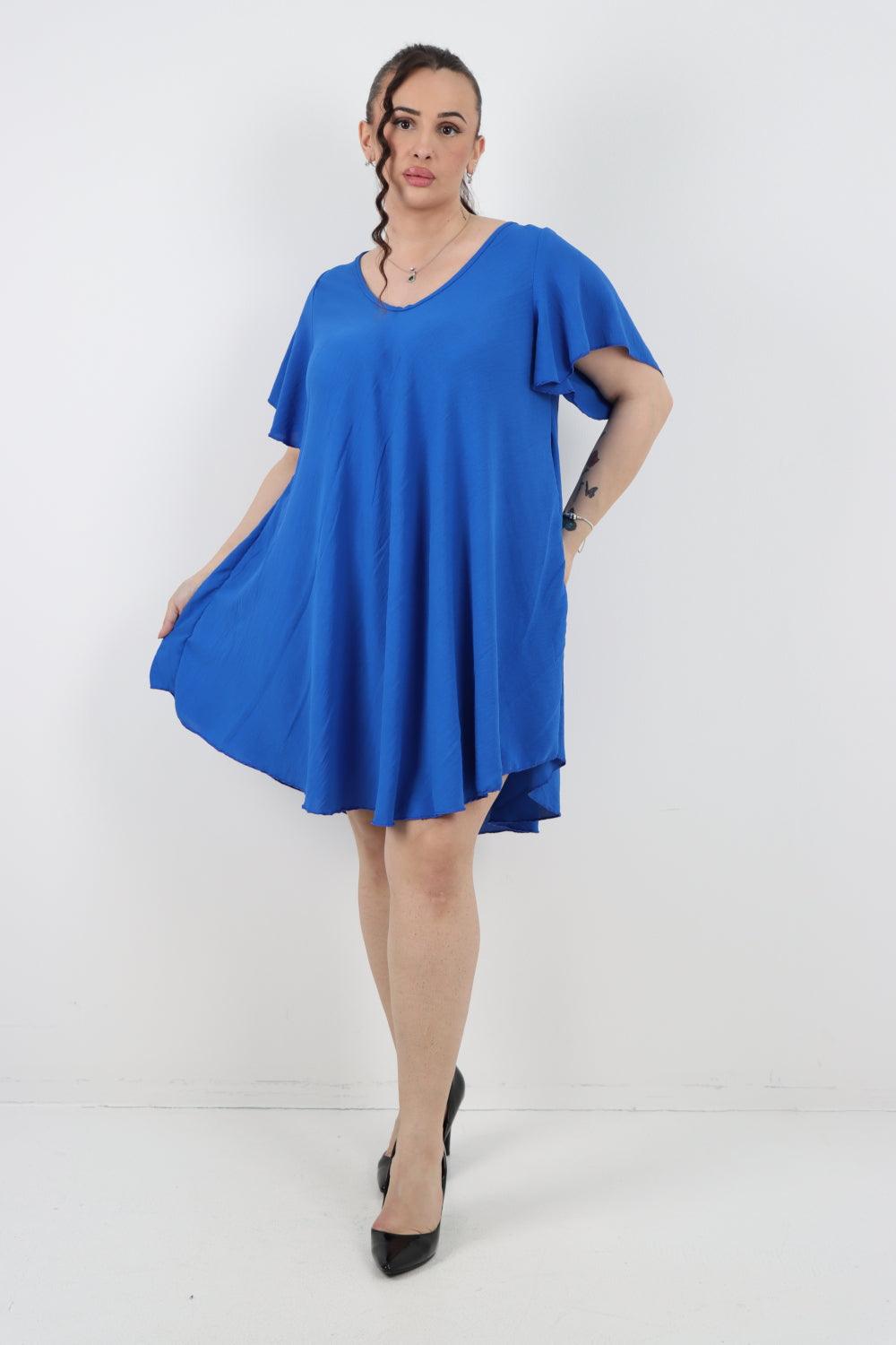 Plain Short Sleeve Mini Dress - Lashra Fashion