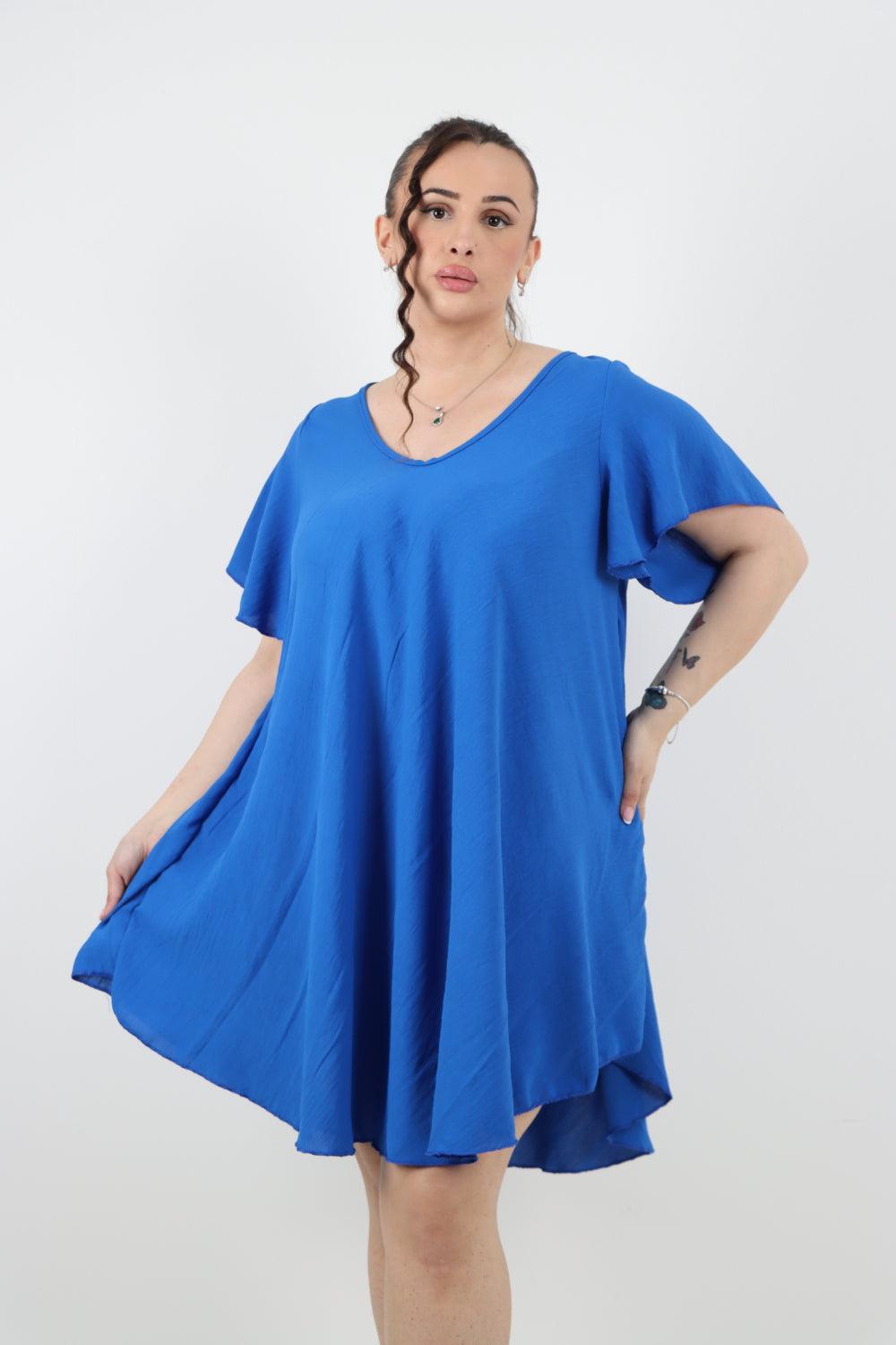 Plain Short Sleeve Mini Dress - Lashra Fashion