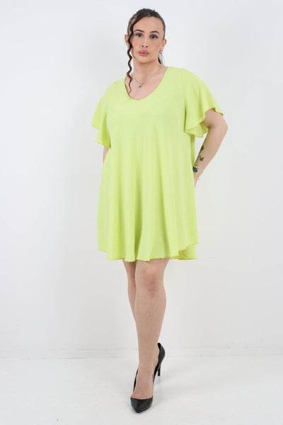 Plain Short Sleeve Mini Dress - Lashra Fashion