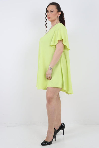 Plain Short Sleeve Mini Dress - Lashra Fashion