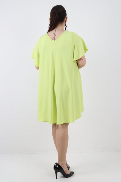 Plain Short Sleeve Mini Dress - Lashra Fashion