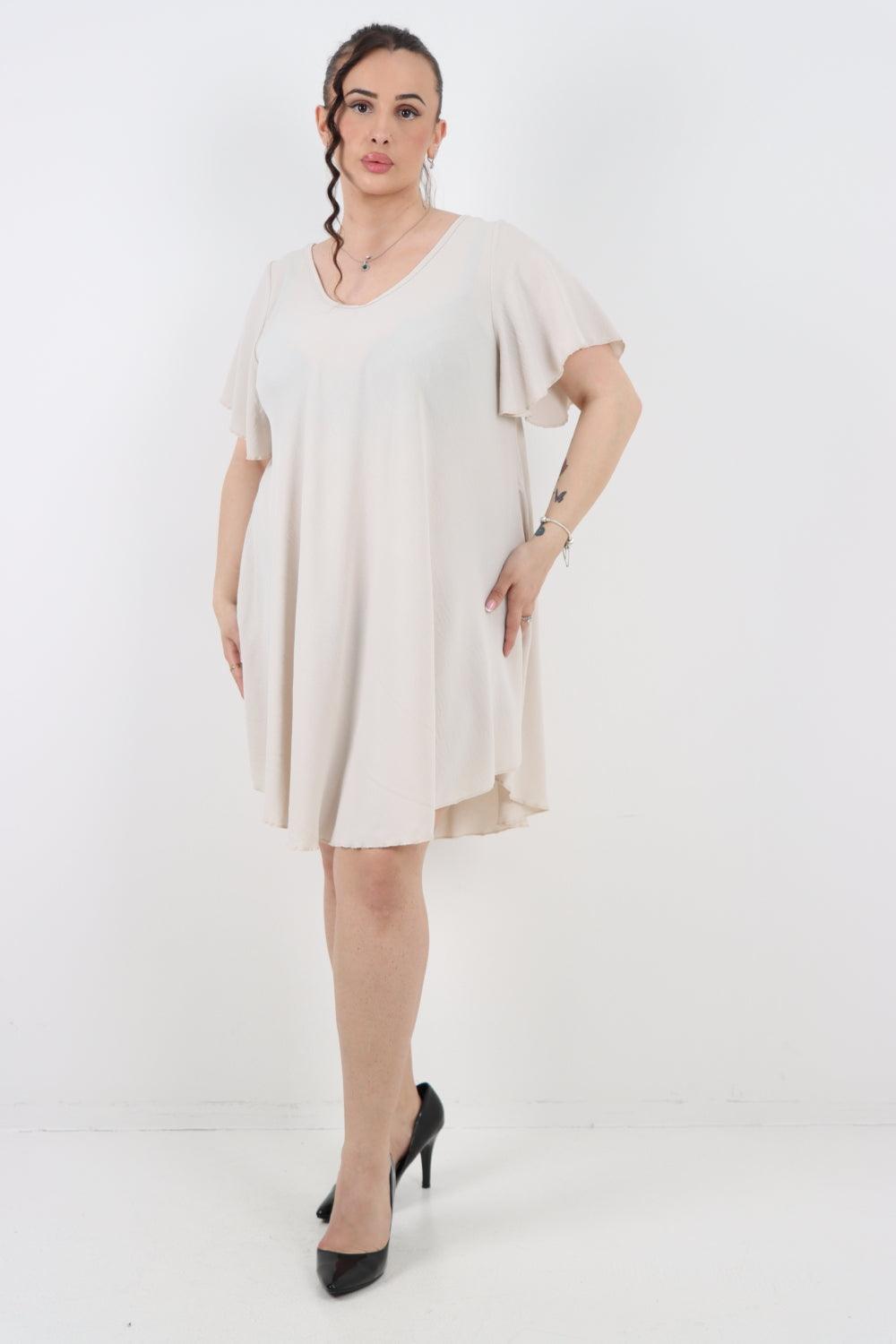 Plain Short Sleeve Mini Dress - Lashra Fashion