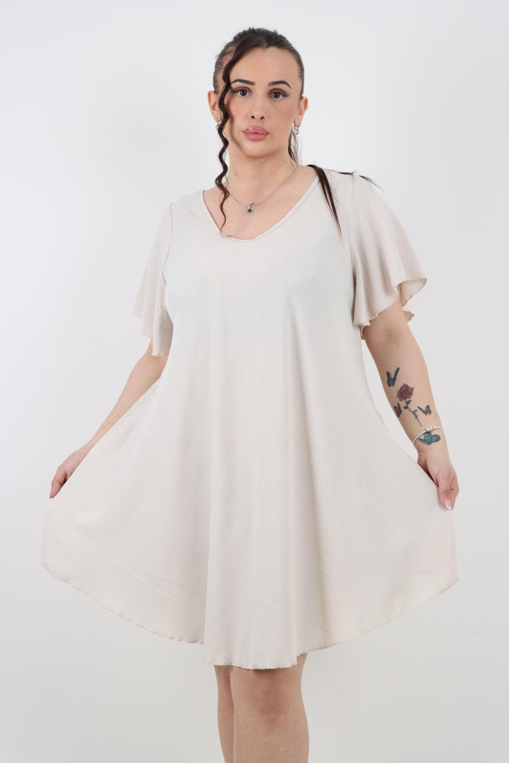 Plain Short Sleeve Mini Dress - Lashra Fashion