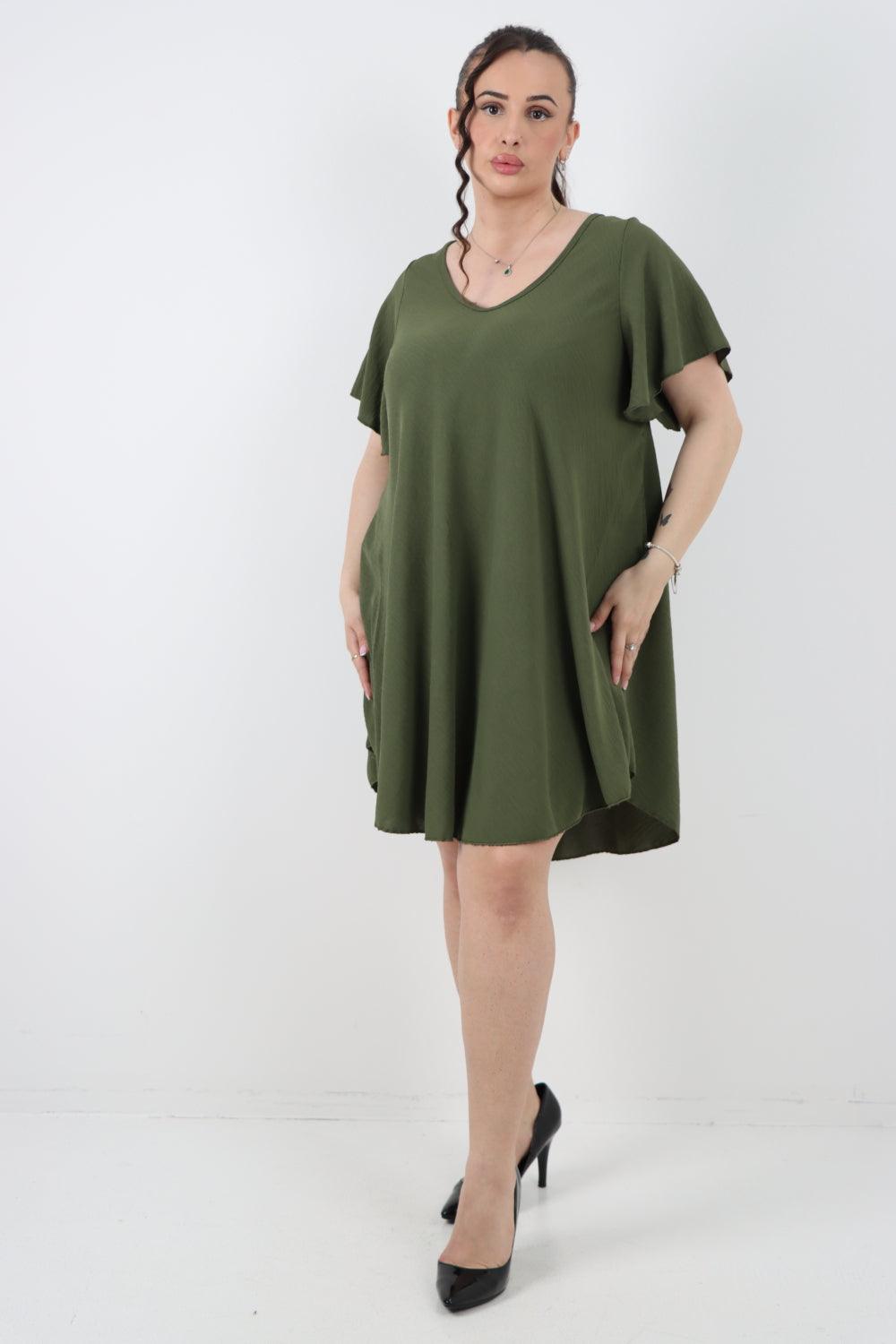 Plain Short Sleeve Mini Dress - Lashra Fashion