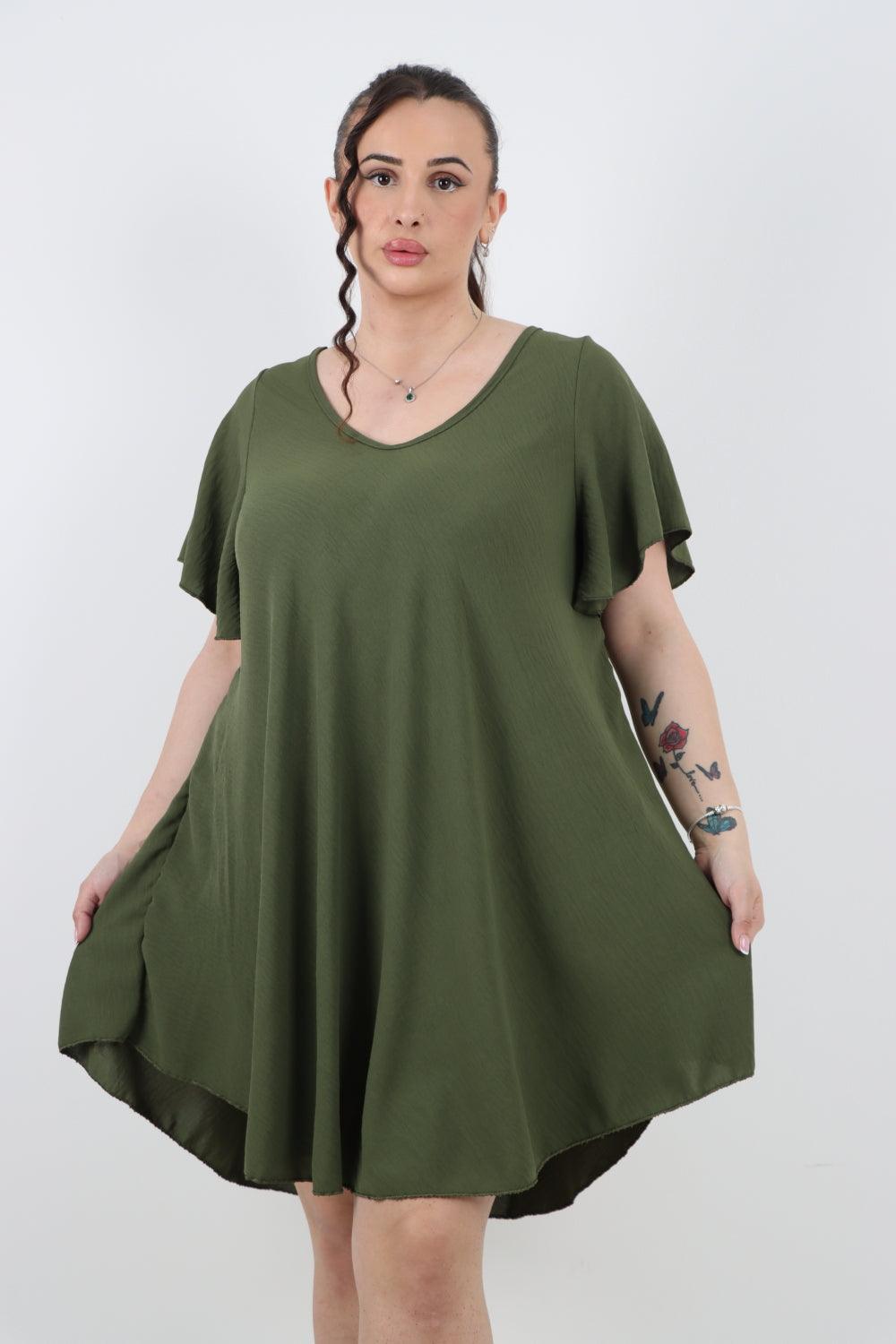 Plain Short Sleeve Mini Dress - Lashra Fashion