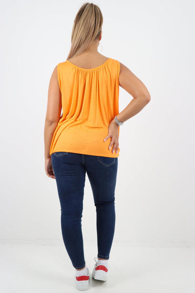 Plain Elasticated Hem Basic Vest top - Lashra Fashion