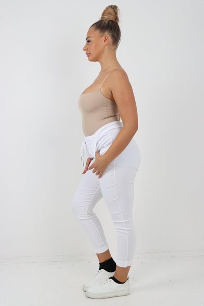 Plain Magic Drawstring Comfort Joggers - Lashra Fashion