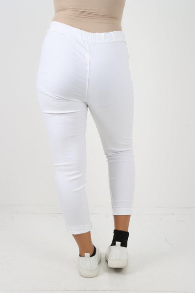 Plain Magic Drawstring Comfort Joggers - Lashra Fashion