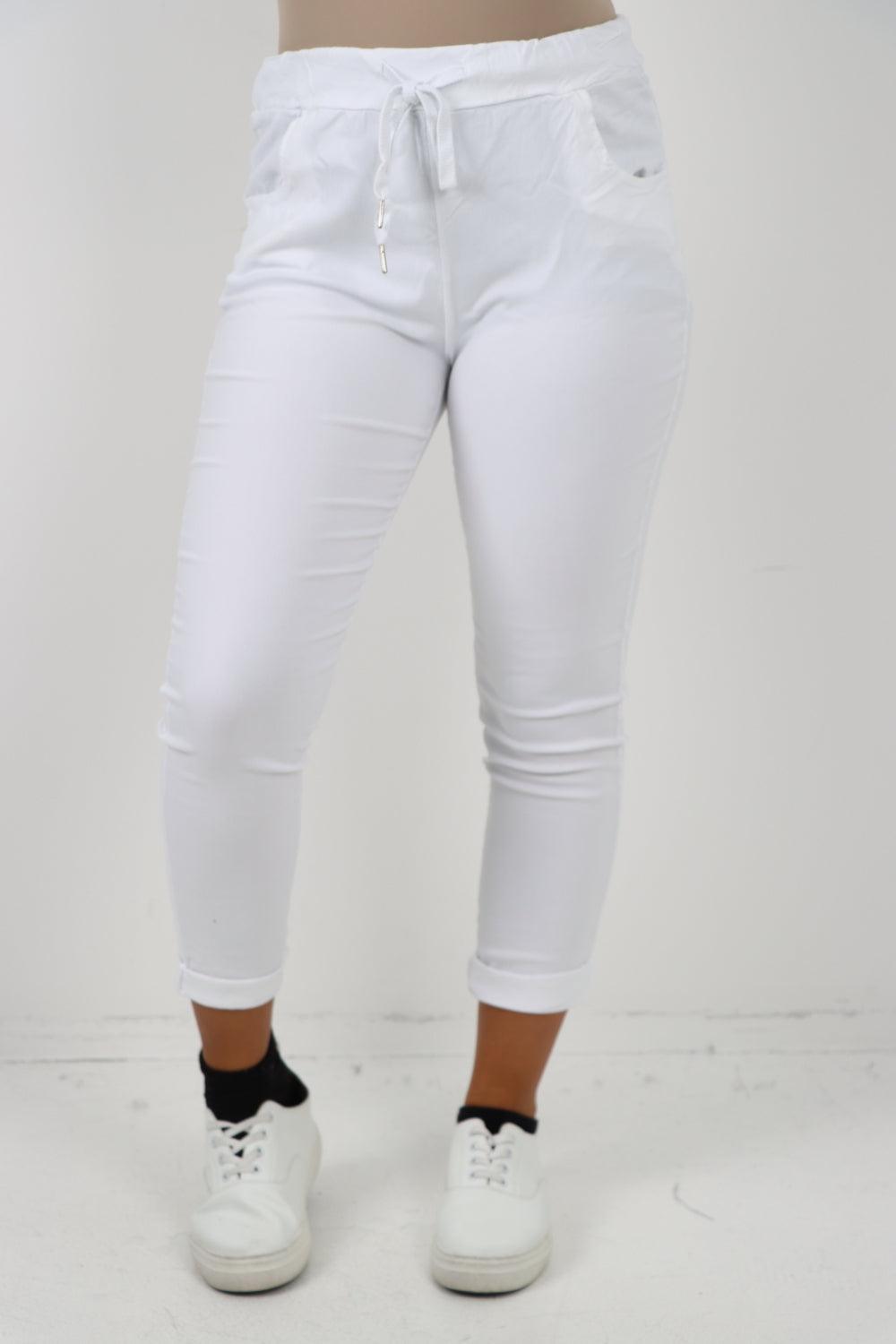 Plain Magic Drawstring Comfort Joggers - Lashra Fashion