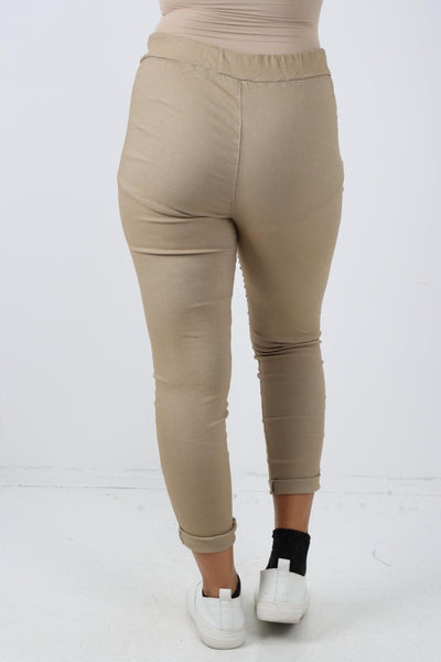 Plain Magic Drawstring Comfort Joggers - Lashra Fashion