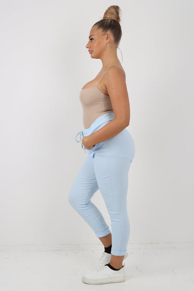 Plain Magic Drawstring Comfort Joggers - Lashra Fashion