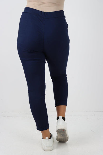 Plain Magic Drawstring Comfort Joggers - Lashra Fashion