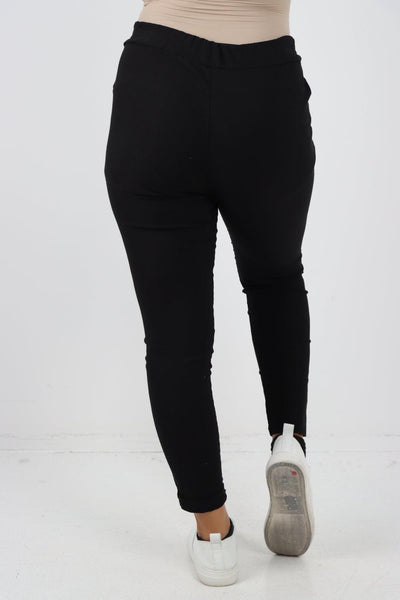 Plain Magic Drawstring Comfort Joggers - Lashra Fashion