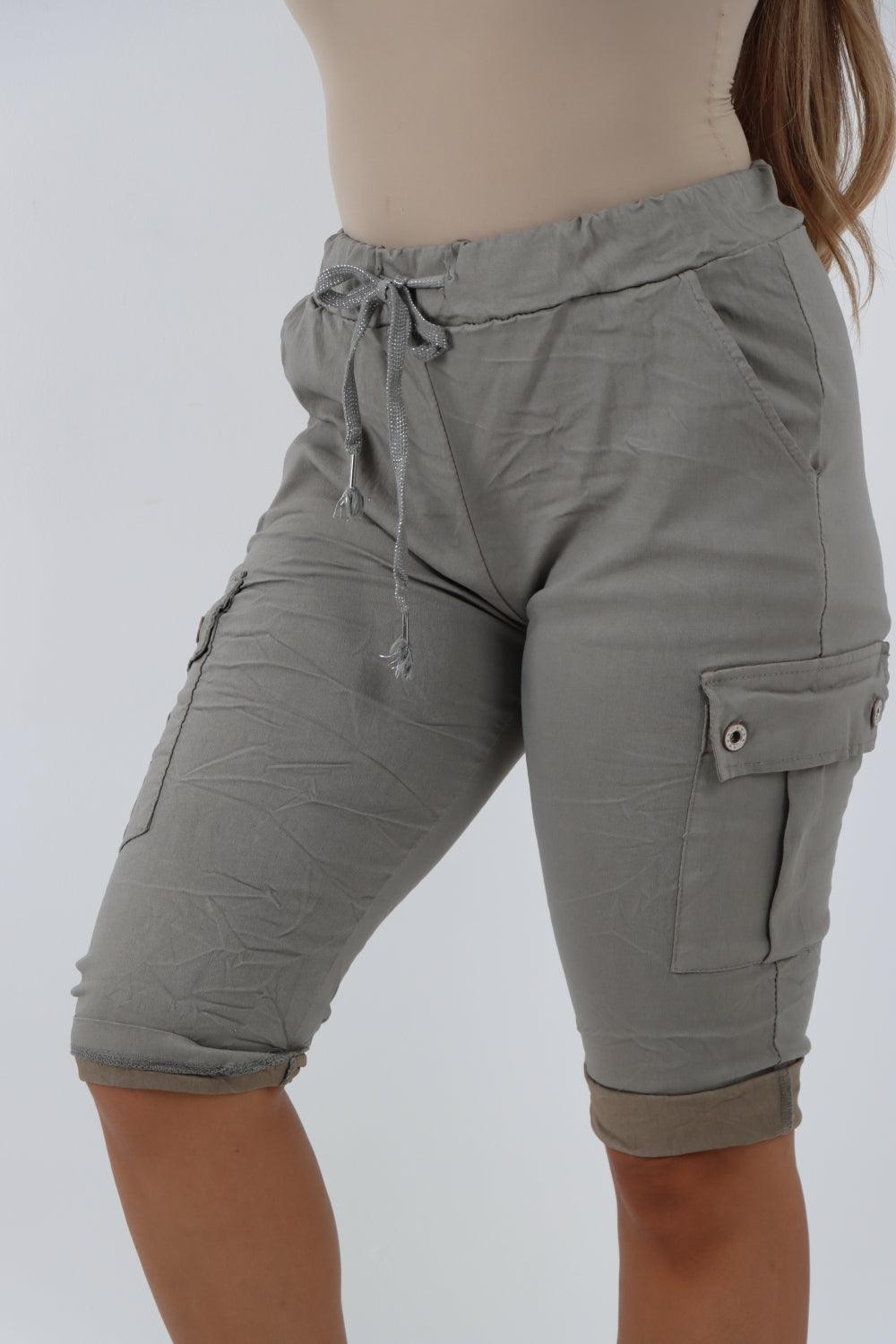 Cargo Pockets Drawstring Magic Shorts - Lashra Fashion