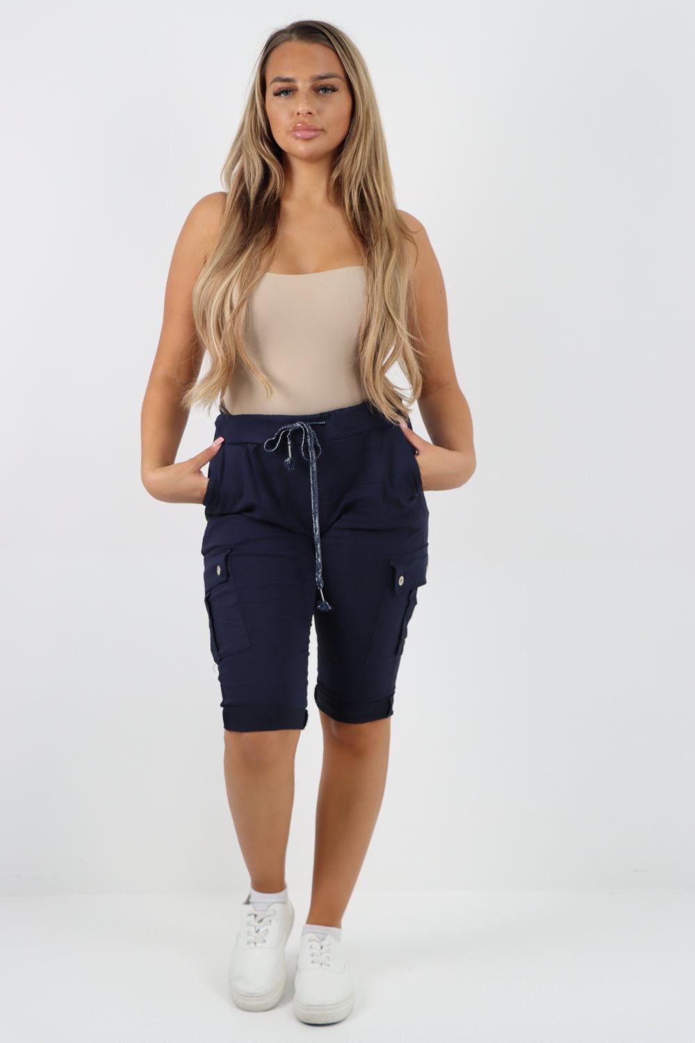 Cargo Pockets Drawstring Magic Shorts - Lashra Fashion