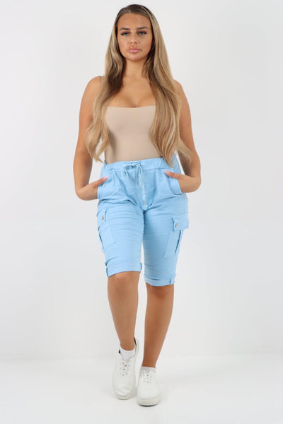 Cargo Pockets Drawstring Magic Shorts - Lashra Fashion