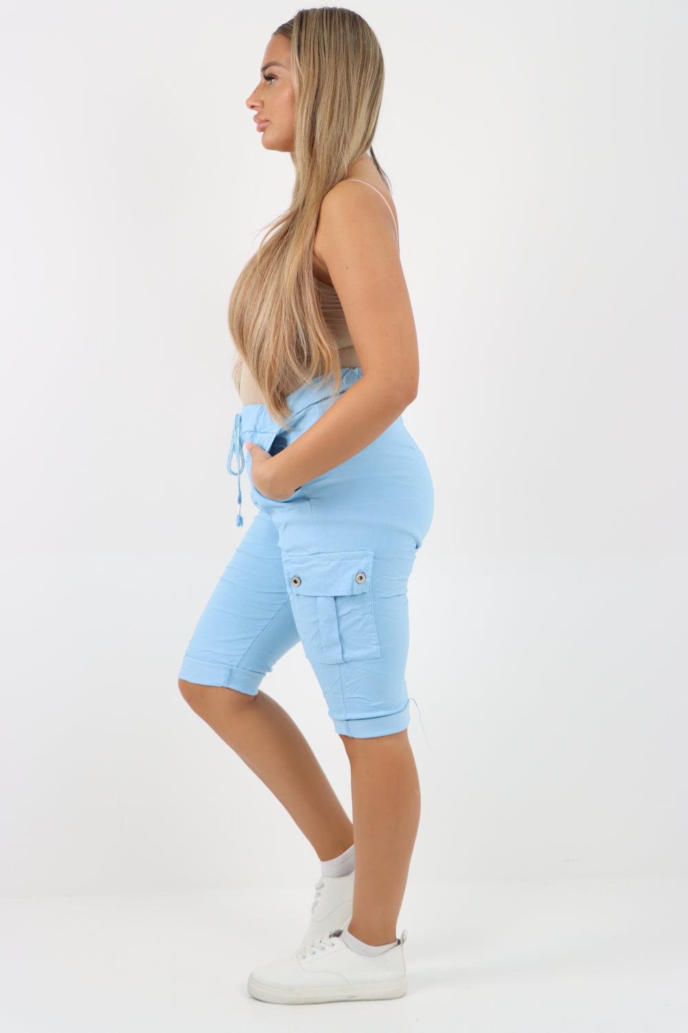 Cargo Pockets Drawstring Magic Shorts - Lashra Fashion