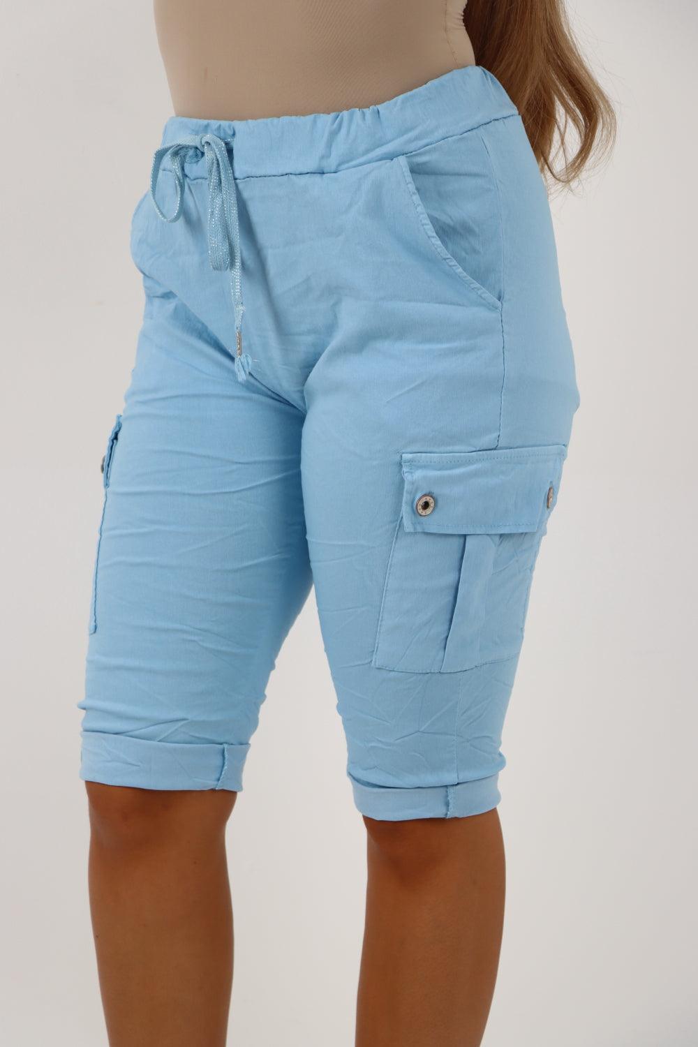 Cargo Pockets Drawstring Magic Shorts - Lashra Fashion