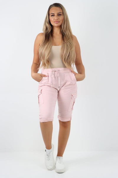 Cargo Pockets Drawstring Magic Shorts - Lashra Fashion