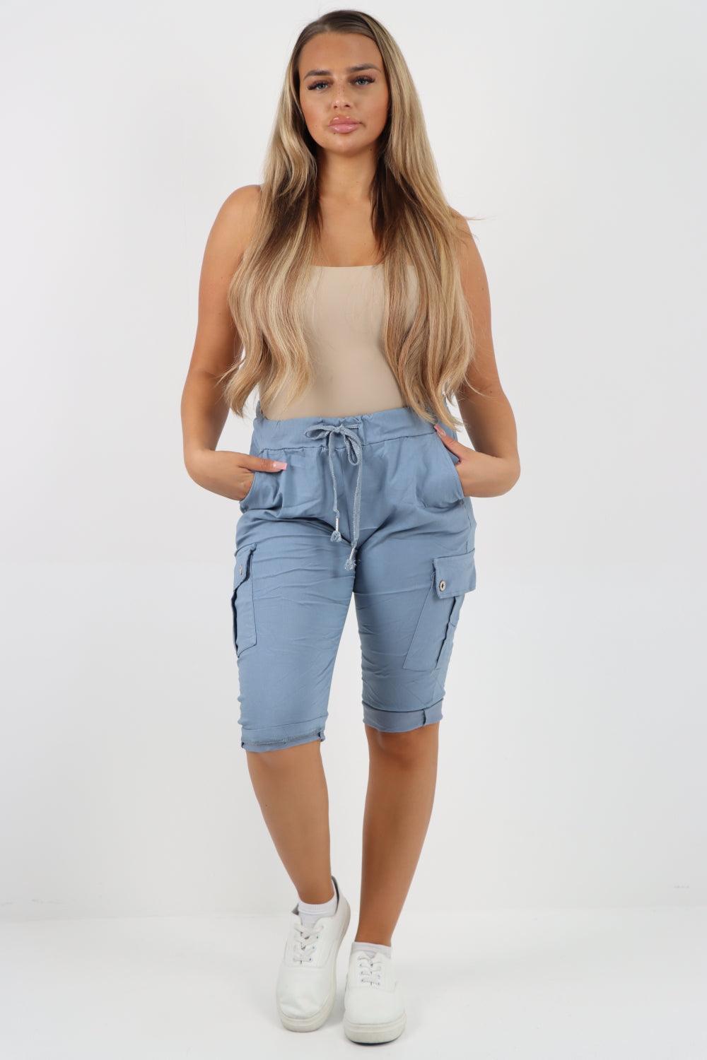 Cargo Pockets Drawstring Magic Shorts - Lashra Fashion