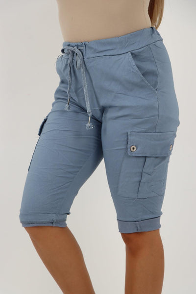 Cargo Pockets Drawstring Magic Shorts - Lashra Fashion