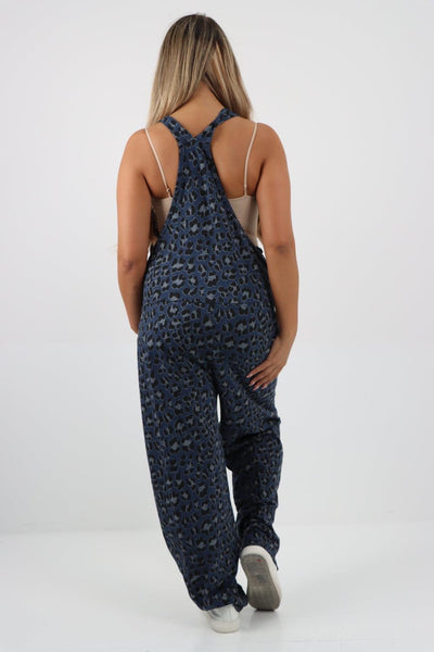 Sleeveless Cotton Animal Print Dungarees - Lashra Fashion