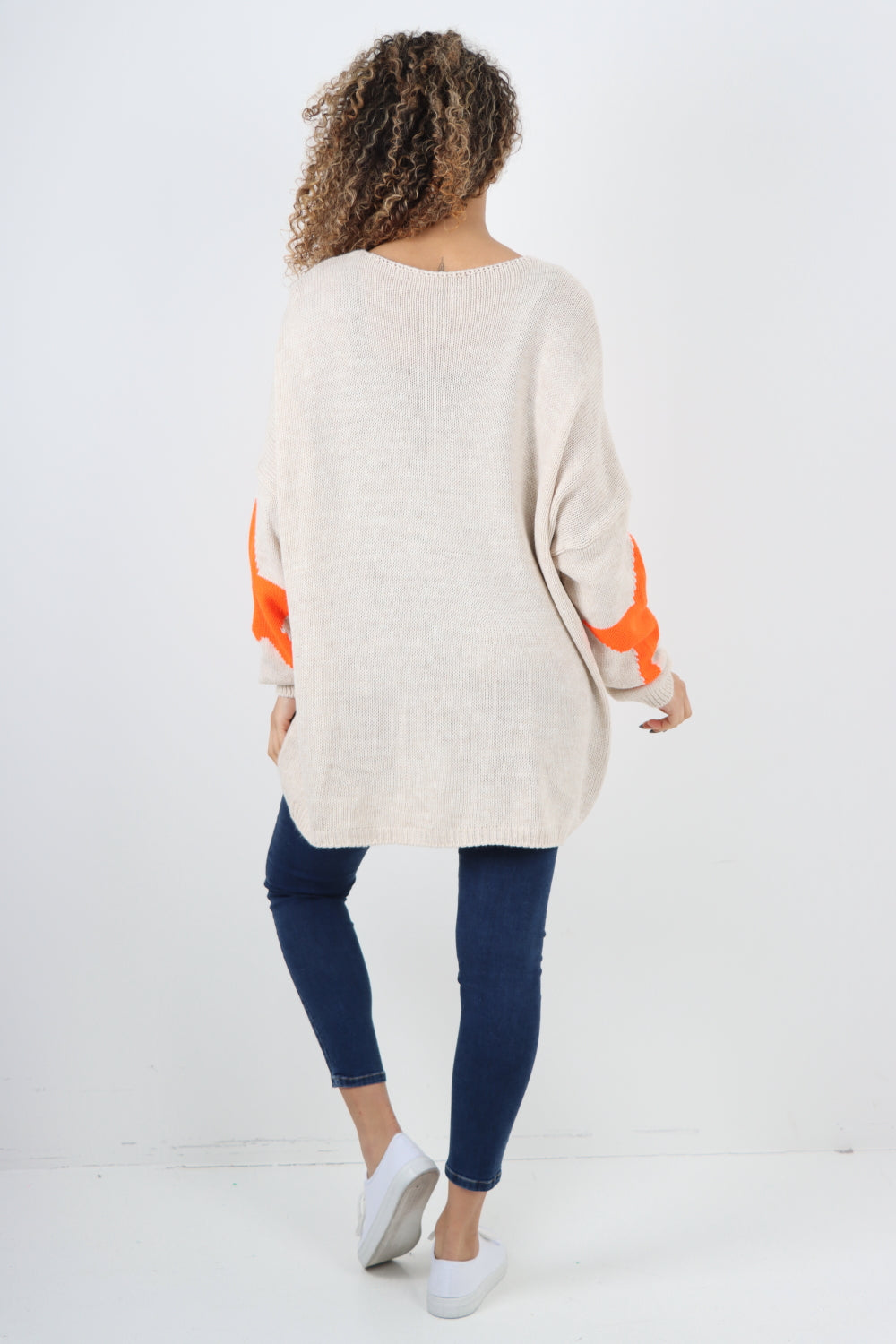 Oversized Star Print Knitted Jumper Top