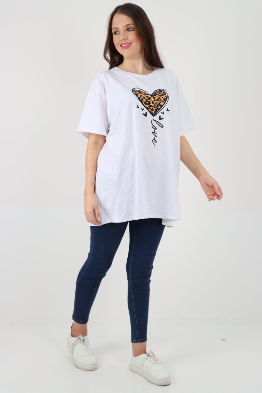 3D Animal Heart Print Short Sleeve Top