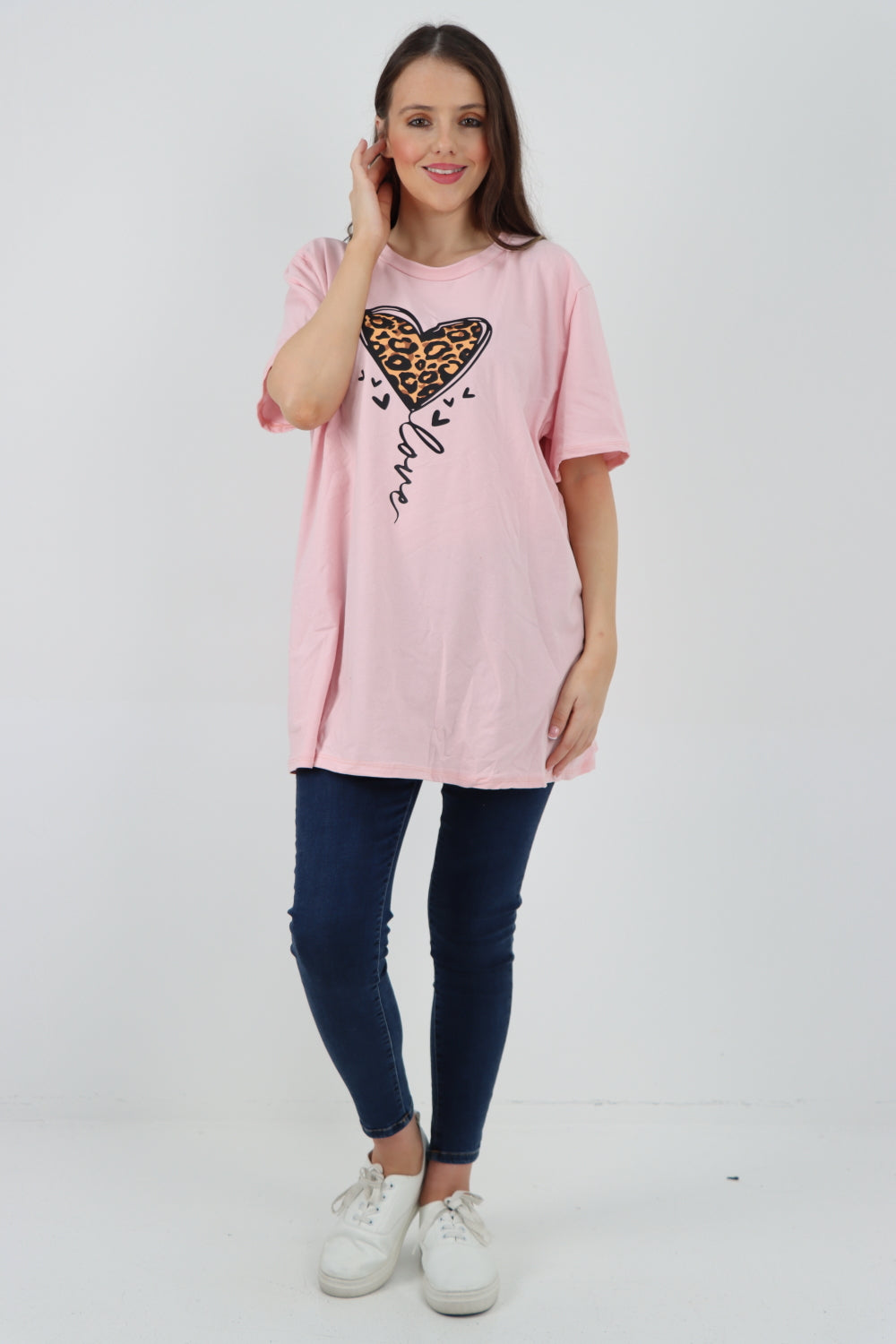 3D Animal Heart Print Short Sleeve Top