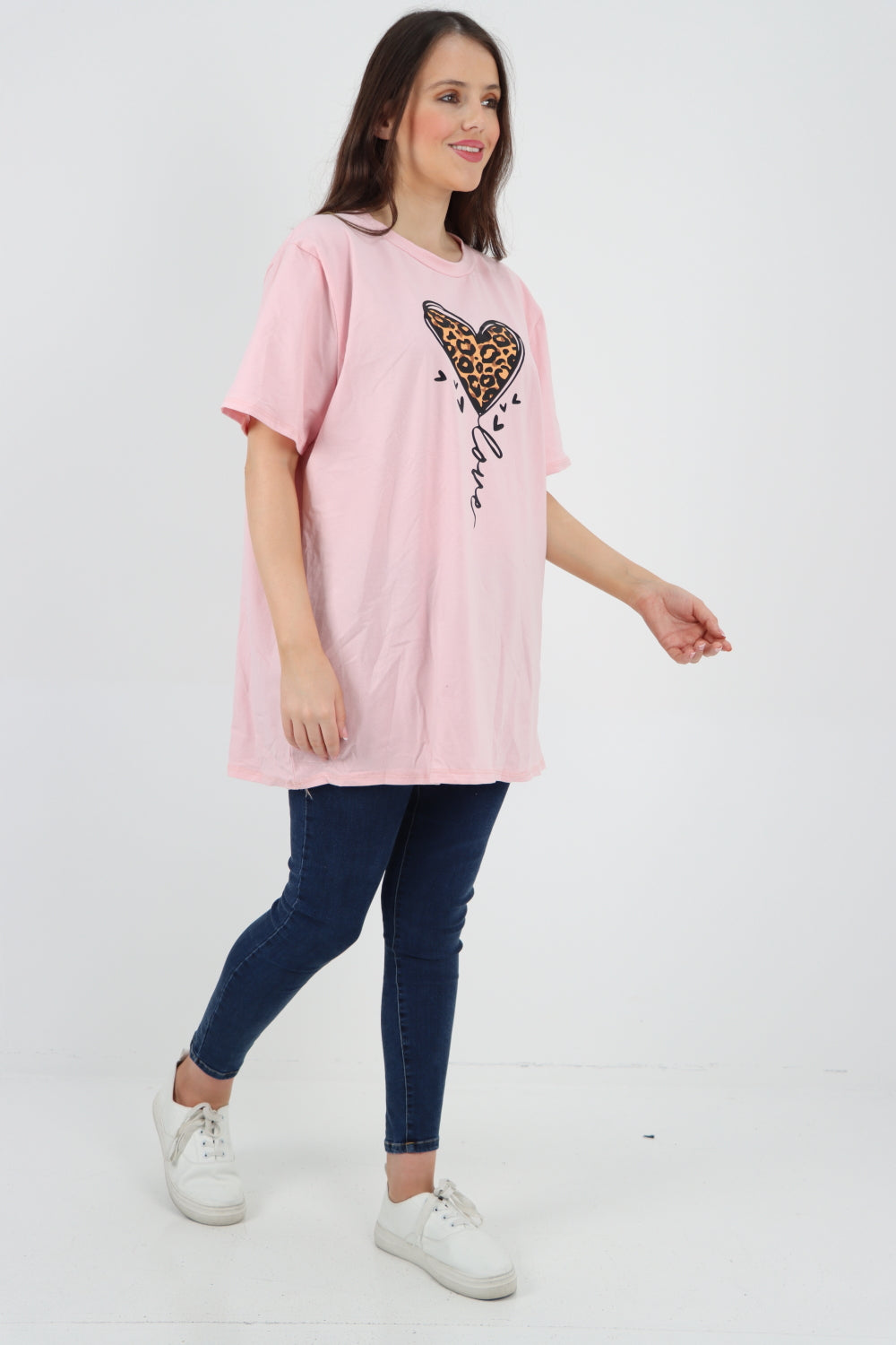 3D Animal Heart Print Short Sleeve Top