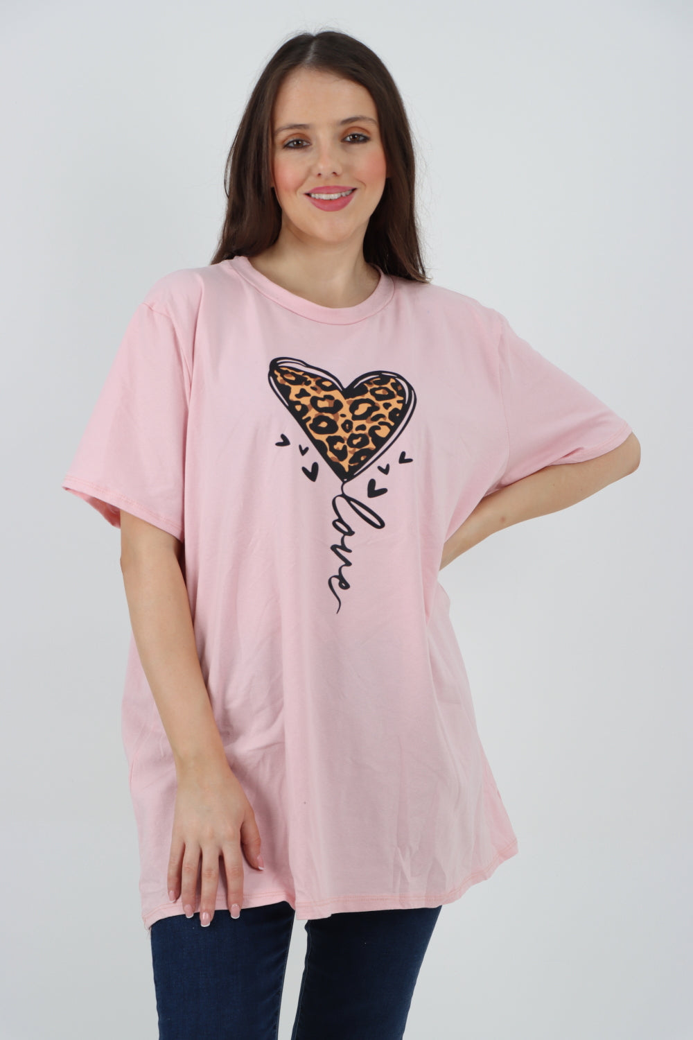 3D Animal Heart Print Short Sleeve Top