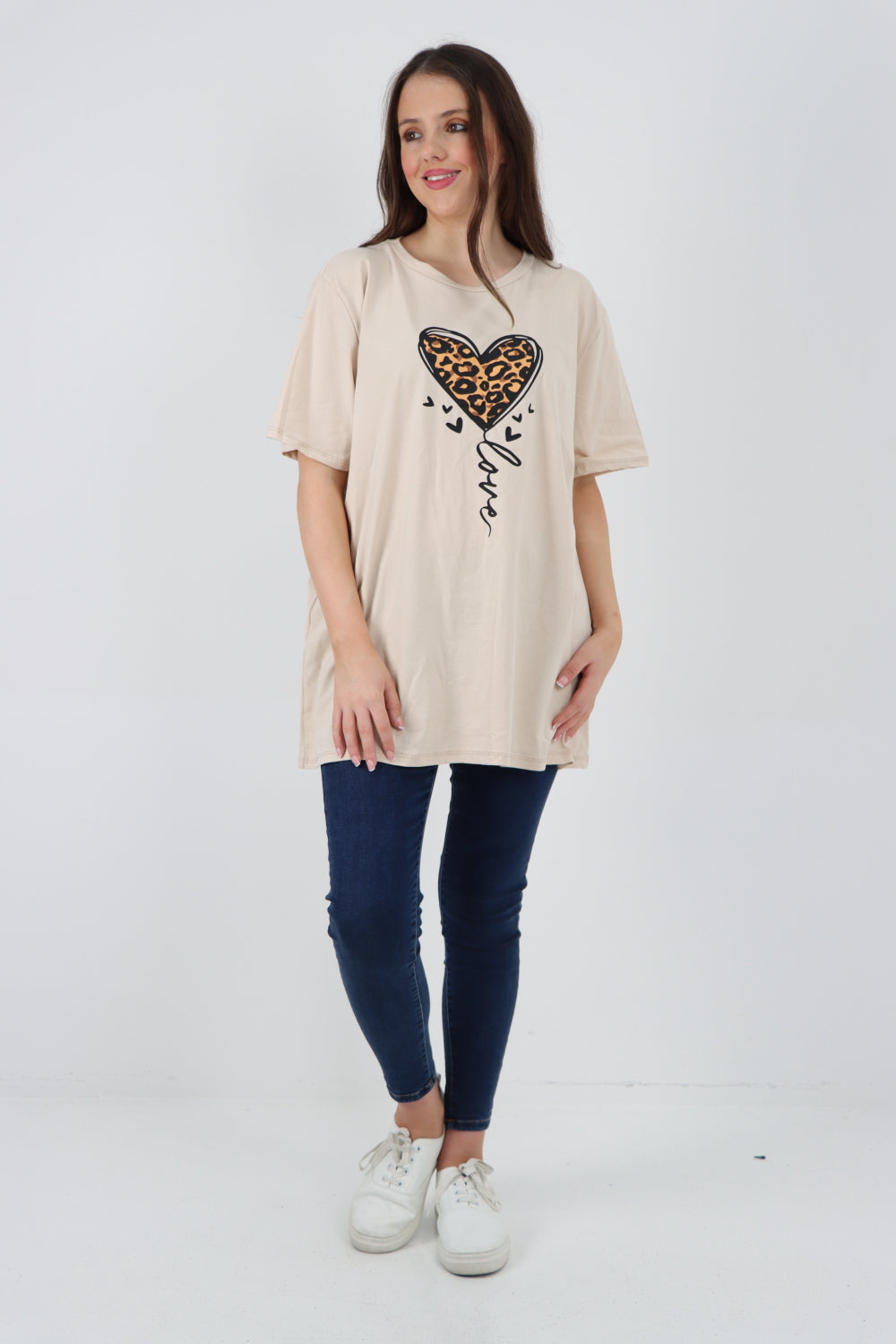 3D Animal Heart Print Short Sleeve Top